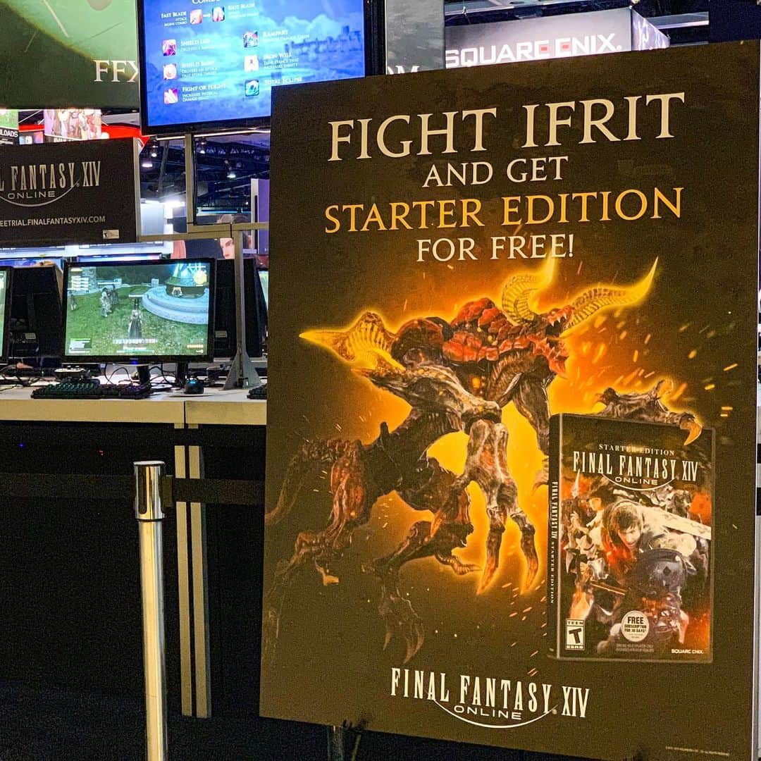 FINAL FANTASY XIVさんのインスタグラム写真 - (FINAL FANTASY XIVInstagram)「#PAXWest has officially begun! . . . Stop by the #FFXIV #ff14 booth for a free t-shirt from the Titania Battle Challenge or a free Starter Edition code from our New Player Experience! 🎮」8月31日 2時00分 - ffxiv