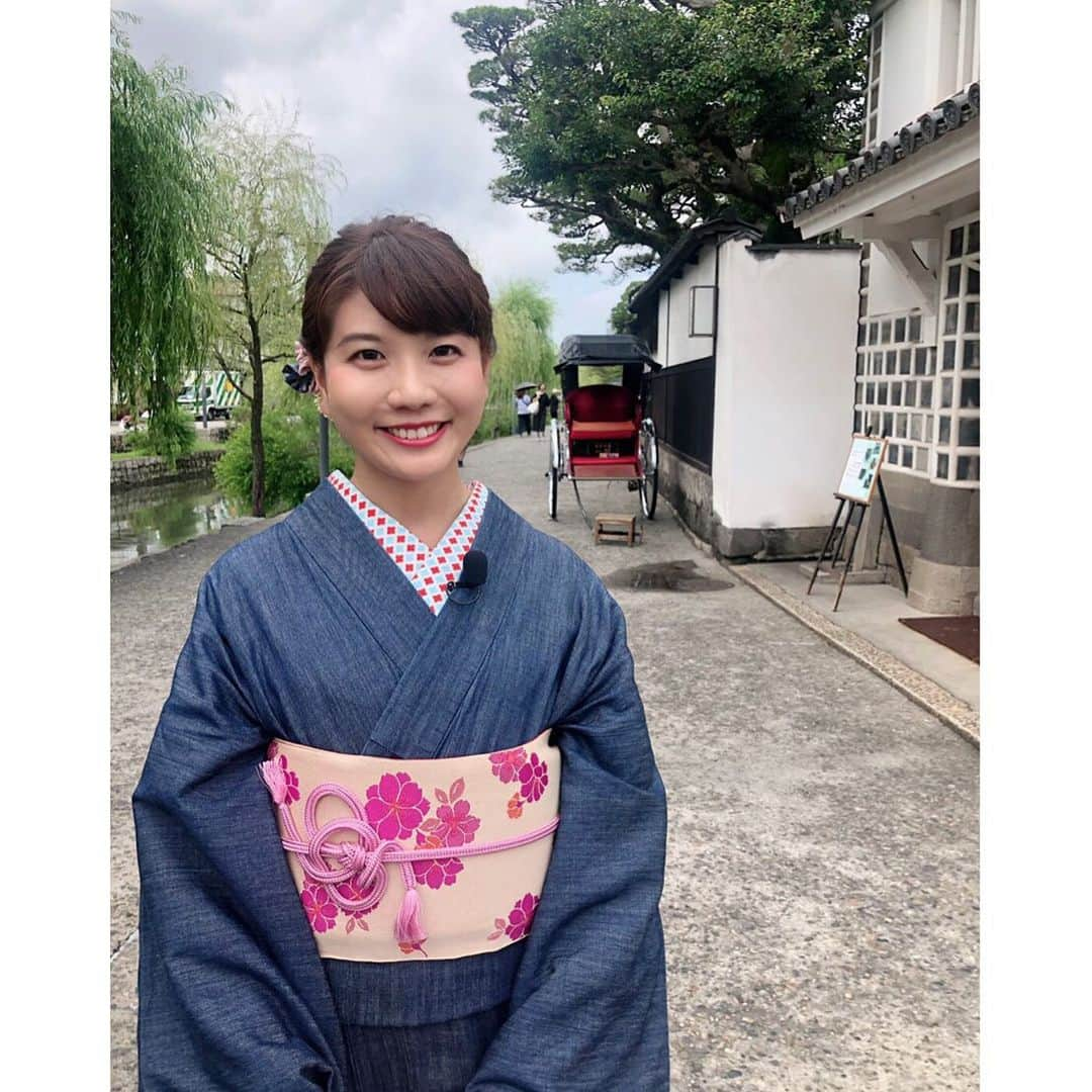 東條麻依子さんのインスタグラム写真 - (東條麻依子Instagram)「今日はあさみさん（佐竹アナ）と デニム着物を着て ロケに行ってきました〜😊 また、放送日などは 改めてお伝えします💫 . 予報は雨だったんですが ロケ中は、雨も降らず なんと晴れ間も出ました☀️ . #デニム着物#倉敷美観地区#岡山#倉敷着物小町#ロケ#勉強になります#私も頑張ります」8月30日 21時42分 - maiko_tojo