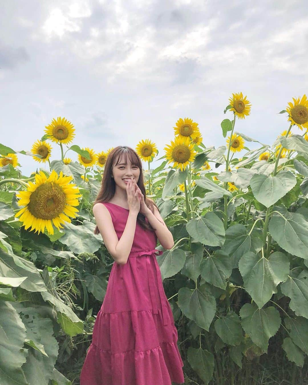 宮内理沙さんのインスタグラム写真 - (宮内理沙Instagram)「🌻☀️ . . この前の載せ忘れ📸 こっちの写真の方が好きかも☺️✨ 自分より背の高いひまわりに囲まれて幸せだた🥰 . ちょっと画質悪いかな😰 . #ひまわり畑 #beradience」8月30日 22時21分 - risa_miyauchi