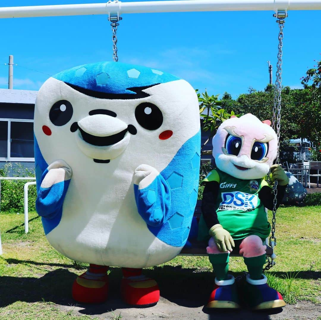 ＦＣ岐阜さんのインスタグラム写真 - (ＦＣ岐阜Instagram)「#17マスコット同期会 #ギッフィー  #ジンベーニョ  #fcgifu  #ＦＣ岐阜 #躍進 #炎熱の大逆襲 #沖縄こどもの国  #ギフジェニック」8月30日 22時34分 - fcgifu