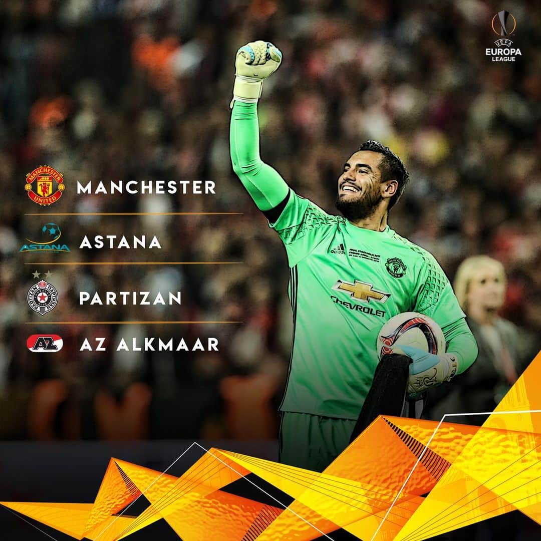 のインスタグラム：「Zona de grupos Europa League 19/20!!! Vuelvo a mi casa... Alkmaar!!! Group Stage for Europa League 19/20!!! I come back to my home... Alkmaar!!! @manchesterunited @azalkmaar @europaleague」