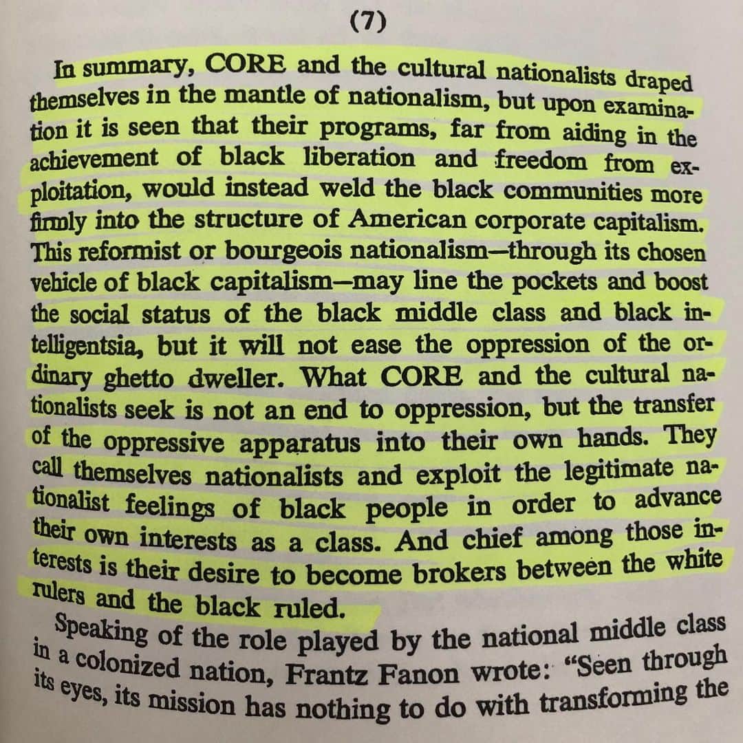 コリン・キャパニックのインスタグラム：「Reading always gives me clarity. “What [they] seek is not an end to oppression, but the transfer of the oppressive apparatus into their own hands. “  Robert L. Allen, Black Awakening in Capitalist America (1969)」