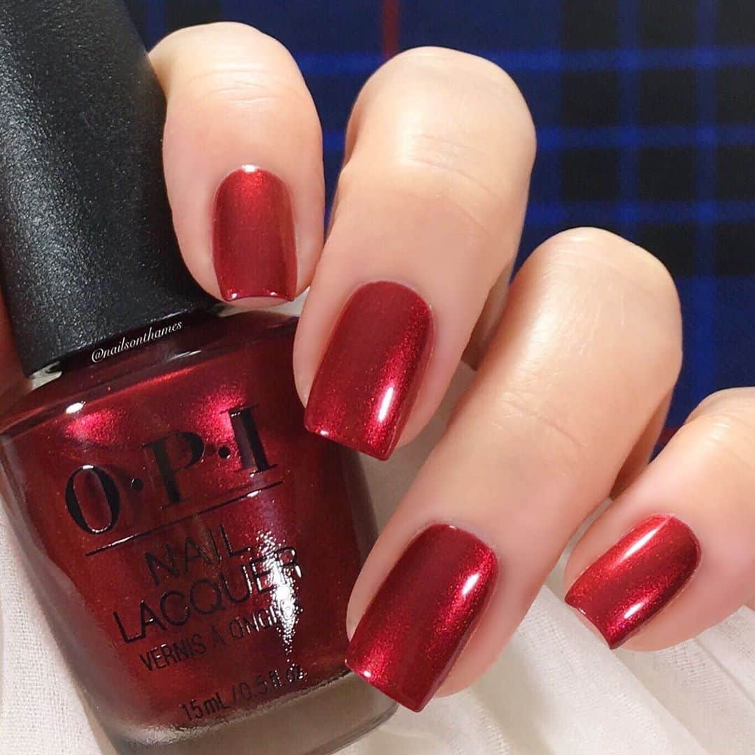 OPIさんのインスタグラム写真 - (OPIInstagram)「You should never feel guilty for always having your nails on point 💅 Loving this #OPIScotland mani by @nailsonthames using #ALittleGuiltUnderTheKilt ❤️⁠ ⁠ #ColorIsTheAnswer #OPIObsessed #Nails #Manicure #NOTD #NailsOfTheDay #OPI #NailSwag #NailInspo #NailInspiration #NailsOfInstagram⁠ ⁠」8月31日 8時05分 - opi