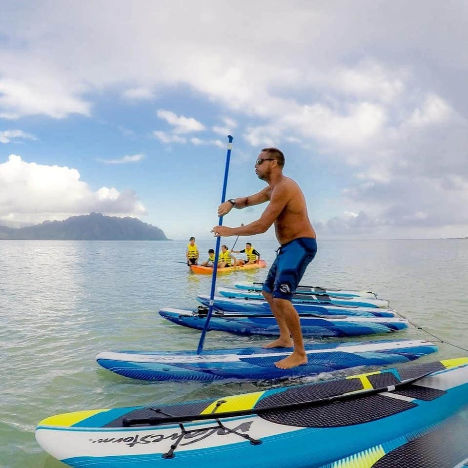 Luxury Cruise by Captain Bruceさんのインスタグラム写真 - (Luxury Cruise by Captain BruceInstagram)「キャプテン ケコアのミニSUPレッスン ^^⁠ ⁠ ⁠ #captainbruce ☀️#sandbar #kaneohe #hawaii #oahu #oahulife #aloha #ahuolaka #キャプテンブルース #天国の海ツアー #天国の海 #アフオラカ #ハワイ大好き #絶景 #海 #SUP #ハイOK牧場」8月31日 9時20分 - cptbruce_hi