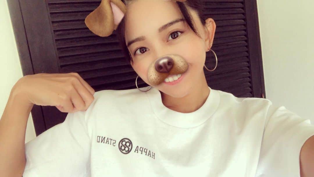 はねゆりのインスタグラム：「My はっぱすたんどTシャツ✨ 2周年記念のTシャツ(Teaシャツ)👕Thank you @happastand  #happastand #はっぱすたんど」