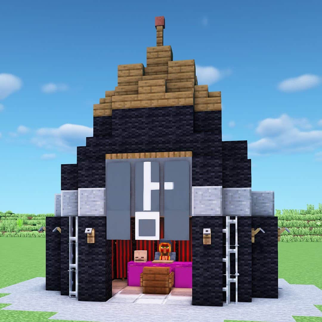 猫だるのインスタグラム：「I made a fortune teller’s tent in minecraft. you can watch the tutorial video of this on my channel. the channel link is posted on my profile → @nekodaru_craft. .  #minecraftbuildings #minecraft  #minecrafters #minecraftonly #minecraftbuild  #mcbuilds #minecraftideas #minecraftdaily  #minecraftcreations #minecraftarchitecture #minecraftdesign  #minecraftinterior」