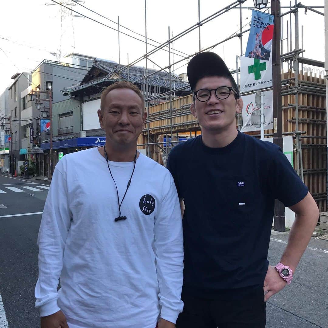 青木真也のインスタグラム：「LOVE Japanese MMA 青木真也と佐藤大輔。#青木真也 #onechampionship #rizin ＃格闘技」