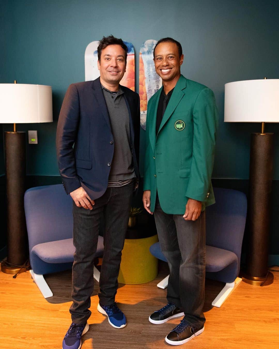 のインスタグラム：「What a fun night with @jimmyfallon at the #NEXUSCup. Thanks for bringing an unplugged version of The Tonight Show to our guests in support of @tgrfound.」