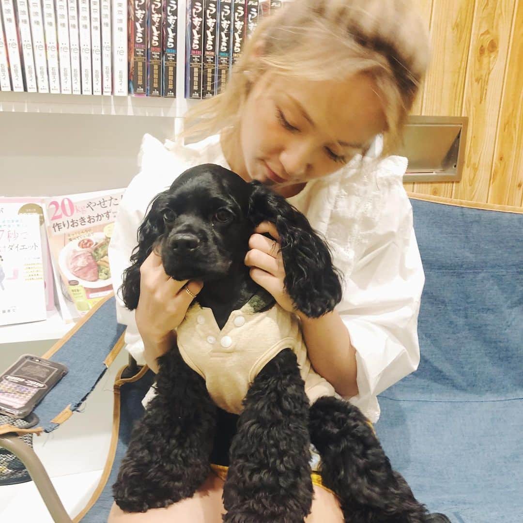 Ami さんのインスタグラム写真 - (Ami Instagram)「子犬カフェ初体験🐶 膝に座ってきて可愛すぎた♡」9月25日 11時49分 - ami_dream05
