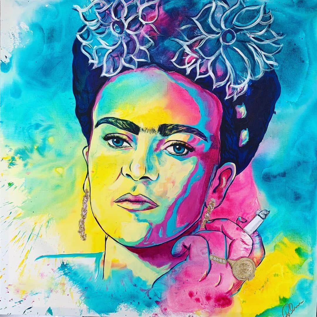 ブリトニー・パーマーさんのインスタグラム写真 - (ブリトニー・パーマーInstagram)「I leave you my portrait so that you will have my presence all the days and nights that I am away from you. – Frida Kahlo  I created this piece to exclusively be hung at the @whollywoodhotel #artiseverything #artist #portrait #acrylic #painter #brittneypalmerart FOLLOW @brittneypalmerart」9月26日 2時33分 - brittneypalmer