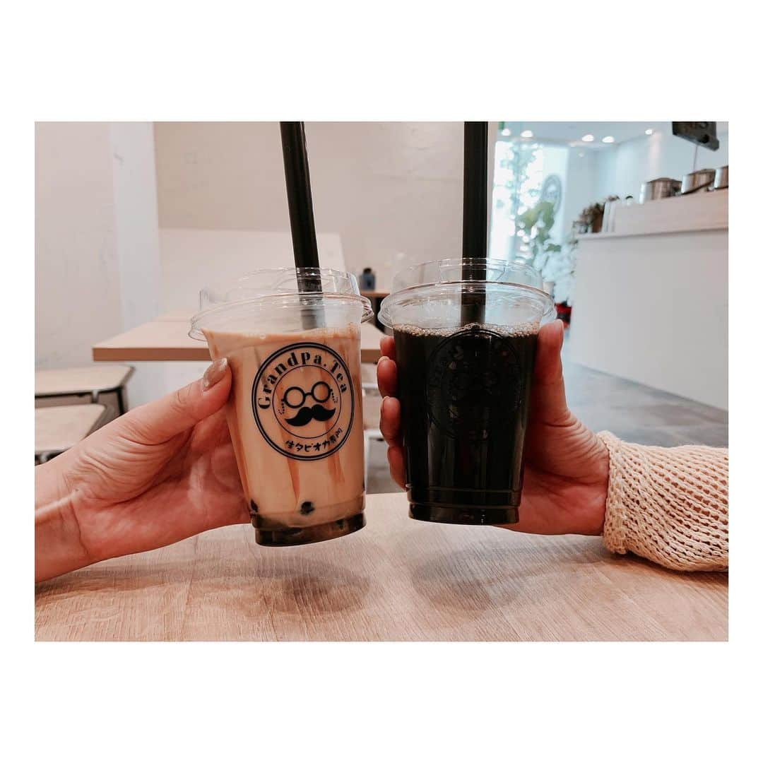 庄村奈津美のインスタグラム：「🥤 きょうの昼下がり。 こちらのお店でタピってみました♩ ・ ほうじ茶ラテ × コーヒー ・ #天文館 #気になっていたお店へ #オープンしてやっと初入店  #天ぶら #鹿児島カフェ」