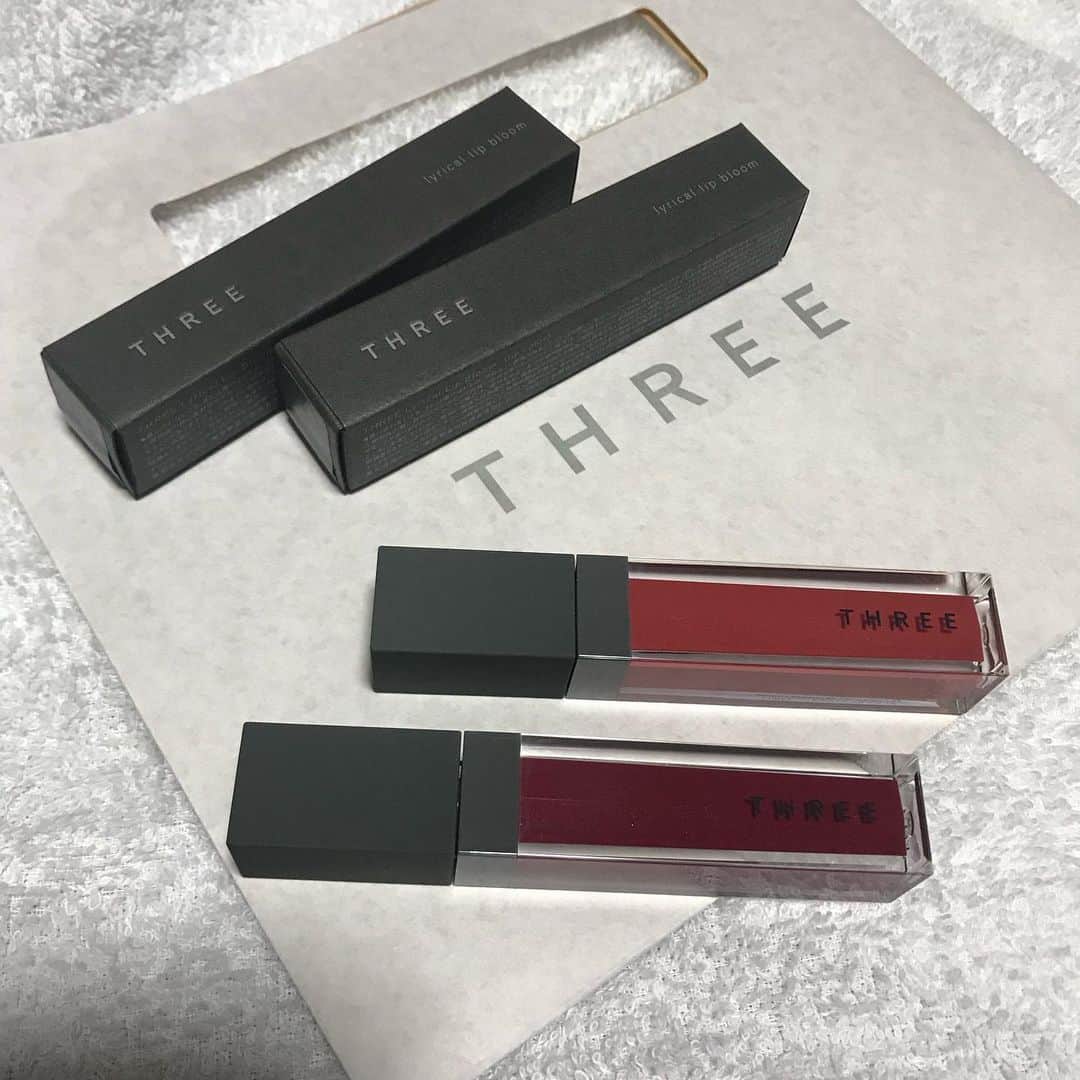 野島樺乃のインスタグラム：「#three #リップメイク #make #コスメ #メイク #ボルドーカラー  #美容 #口紅」