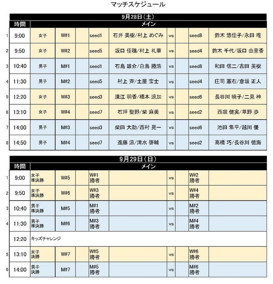 橋本涼加のインスタグラム：「. 名古屋大会のマッチスケジュールが出ました🏯🐓🏐私たちの試合は12:20〜長谷川二見ペアと対戦します！ 名城公園 #tonarino でお待ちしております😊ちなみに、トヨタカラーは赤です！会場を真っ赤に染めましょう✨！ #TOYOTA #toyotabeachvolleyball  #JBV #名城公園 #名古屋」