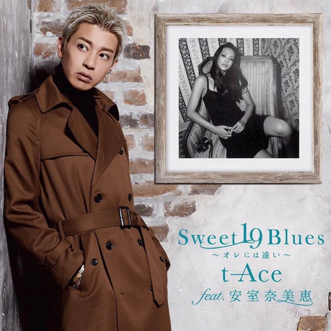 TANYのインスタグラム：「今朝、日テレ番組の「スッキリ」にも登場した  t-Aceさん。  新曲 「Sweet 19 Blues」 〜オレには遠い〜  t-Ace feat.安室奈美恵  のジャケット撮影を担当させて頂きました。  普段あまり撮らないような表情を 今回は撮らせて頂いて 曲の世界観を表現することが出来たかなと思います。  #photoshoot #tace #sweet19blues」