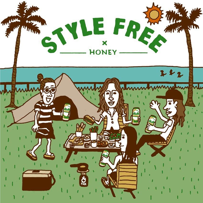 アサヒ スタイルフリー／HONEYさんのインスタグラム写真 - (アサヒ スタイルフリー／HONEYInstagram)「「Style Camp」﻿ ﻿ 仲間と過ごす特別な時間﻿ ﻿ Illustration by @8wood_artgallery﻿ ﻿ #アサヒスタイルフリー #スタイルフリー #スタフリ #asahi #stylefree #糖質0 #糖質ゼロ﻿ ﻿ #honey_mag #honeymagazine @honey_magazine﻿ ﻿ #Johnny8wood #8wood﻿ ﻿ ﻿ #beachart #surfart #beachstyle #ビーチアート #サーフアート #ビーチスタイル」9月26日 17時31分 - stylefree_honeymag