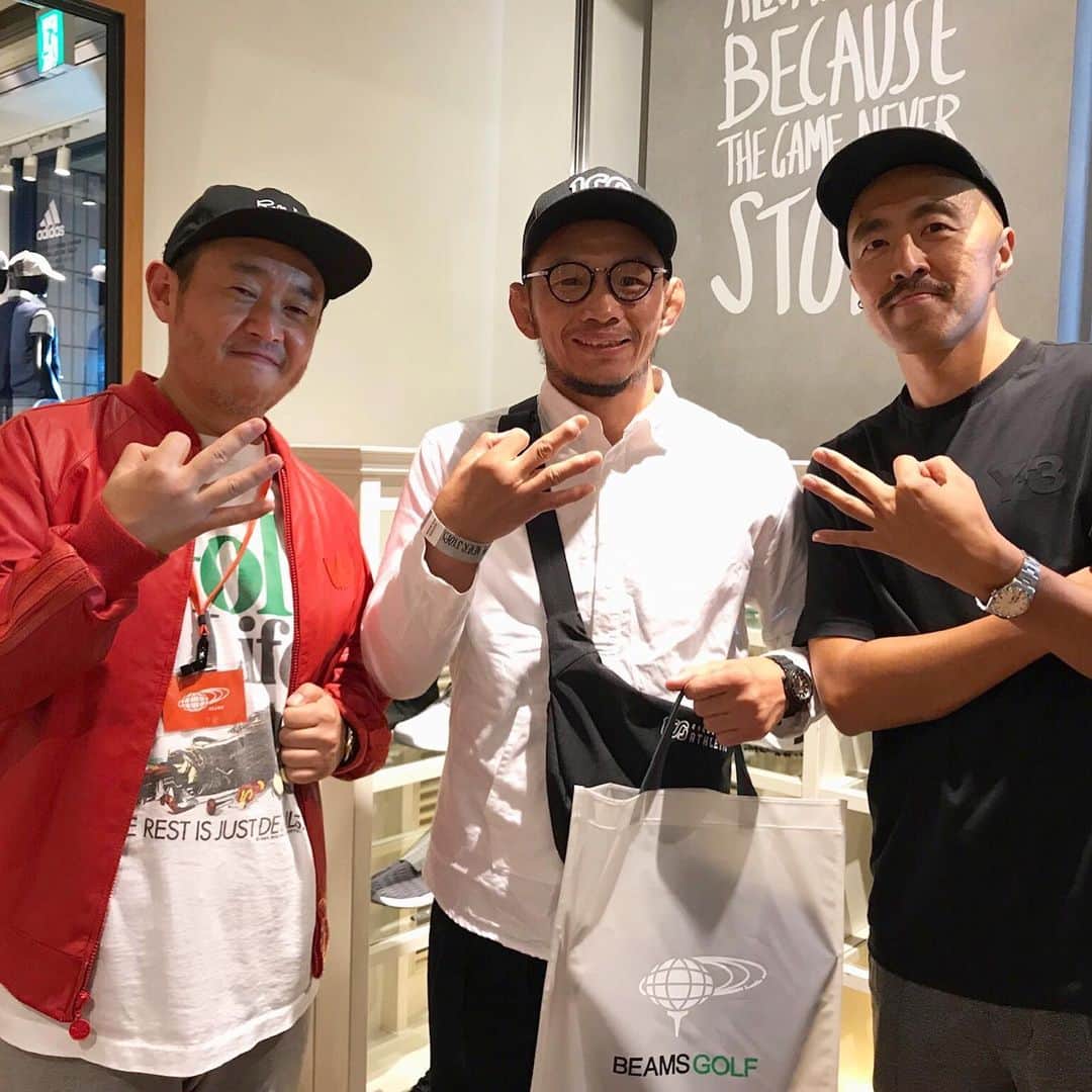 宇野薫のインスタグラム：「BEAMS GOLF FW19 ADICROSS LAUNCH PARTY に お邪魔しました！！ 西脇さん、木戸脇さん ありがとうございました。  #BEAMS #BEAMSGOLF #adidasjapan #adicross  #onehundredathletic #100athletic #100A #unocaolshowten #caoluno  #宇野薫 #ビームス #ビームスゴルフ」