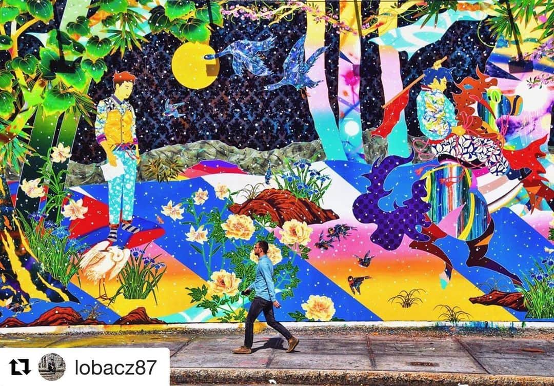 松山智一のインスタグラム：「#Repost @lobacz87 🙏👍✍️😎 Welcome to the Jungle, we do have a bit of fun and games, too 😎」