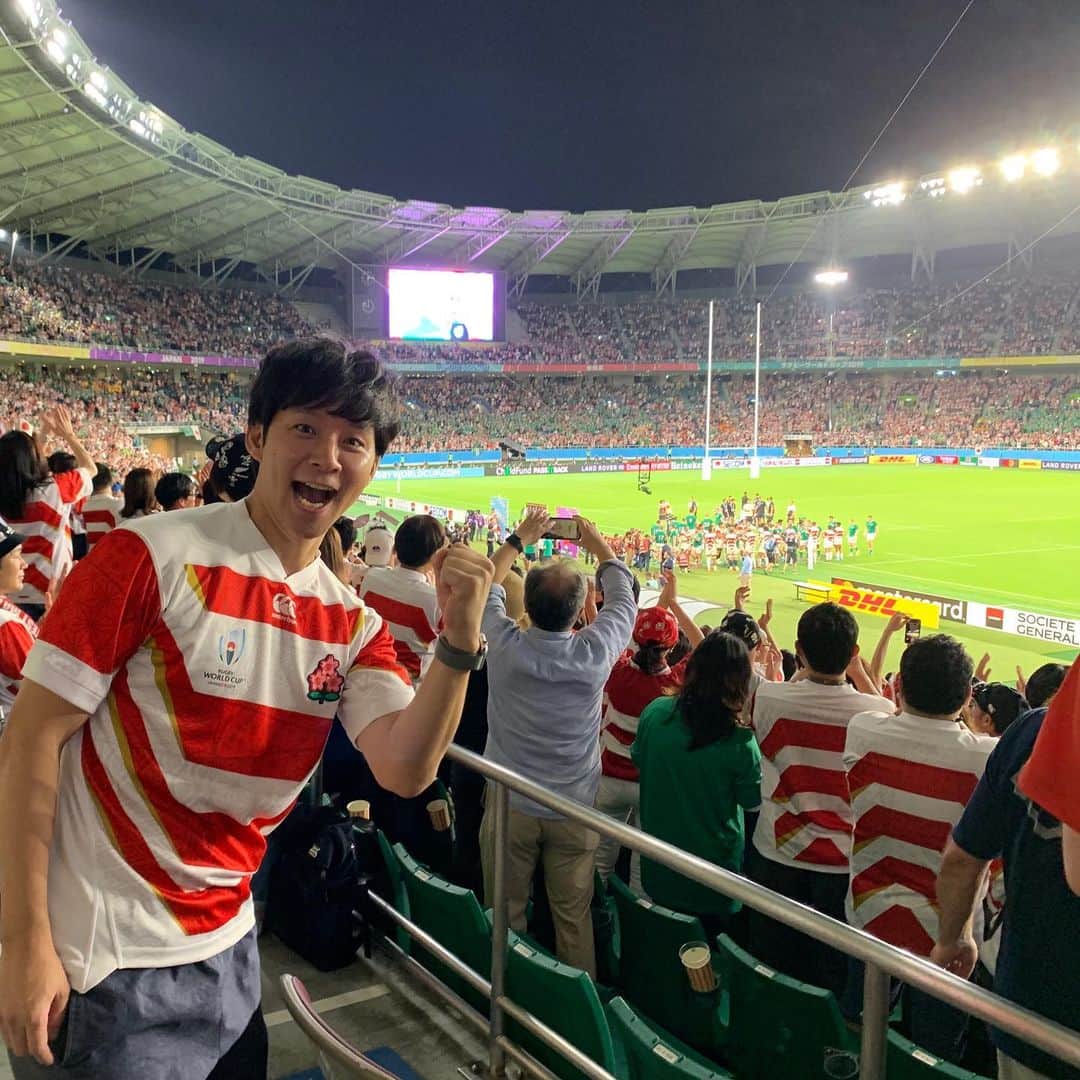 渡部建のインスタグラム：「とんでもない歴史的勝利！ #ラグビーワールドカップ2019 #rwc2019 #世界ランキング2位に勝った」
