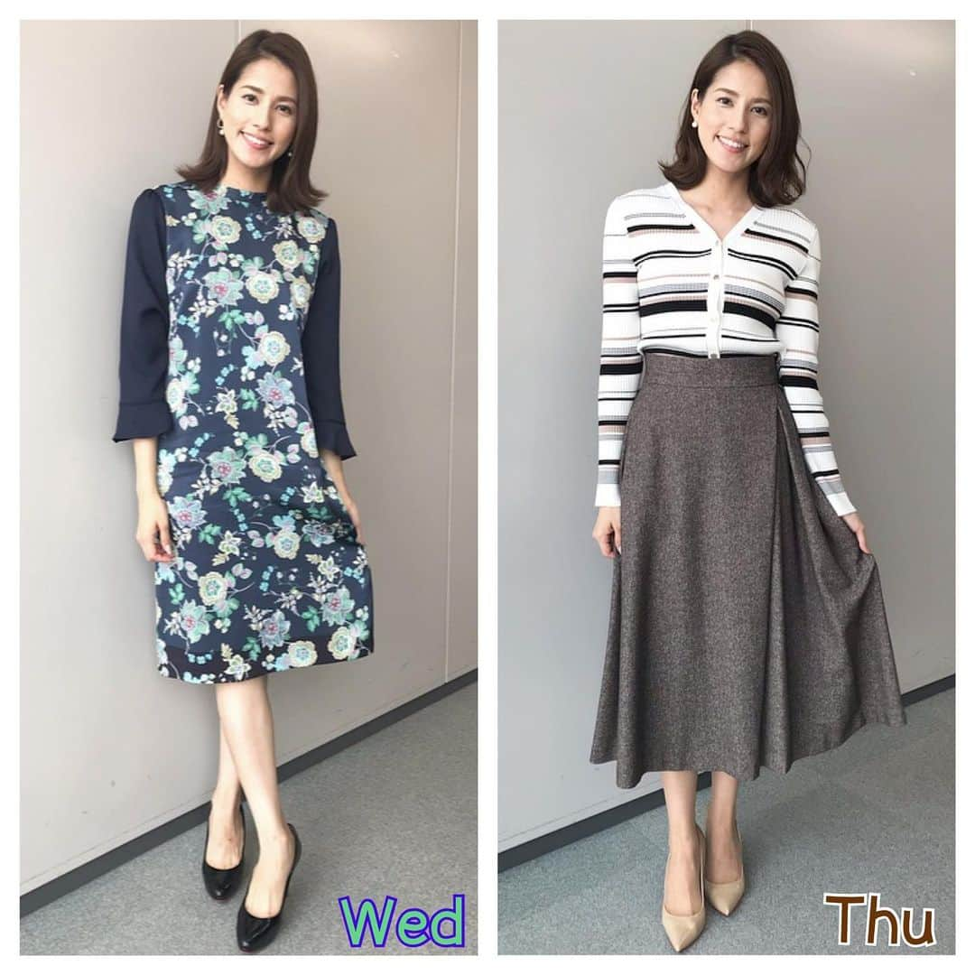 永島優美さんのインスタグラム写真 - (永島優美Instagram)「* 👗Weekly Coordinate（9/16-）👠 * 先週のめざまし衣装です。 少しアジアンテイストの花柄ワンピース🌼 色はシックですが華やかでした〜♫ * - - - - - - - - - - - - - - - - - - - - - - - 👗#weeklyコーデ （Mon＆Tue ▶︎ Wed＆Thu ▶︎ Fri＆Sun） #coordinate #めざましテレビ #ジャンクスポーツ」9月28日 19時53分 - yuumi_nagashima