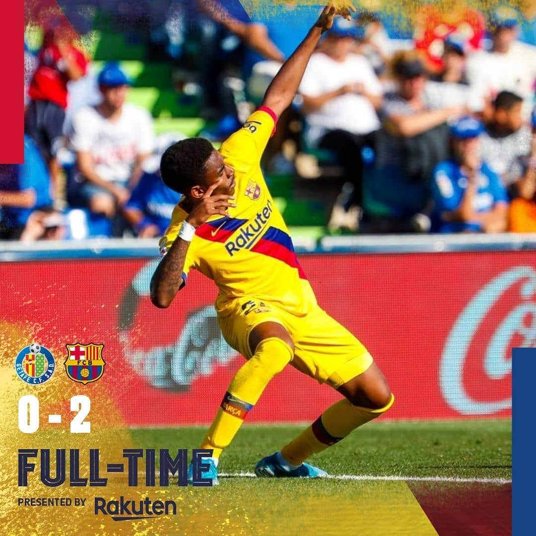 FCバルセロナさんのインスタグラム写真 - (FCバルセロナInstagram)「FINAL! W ✅ Getafe 0-2 Barça 💪 🔵🔴 #ForçaBarça」9月29日 0時53分 - fcbarcelona