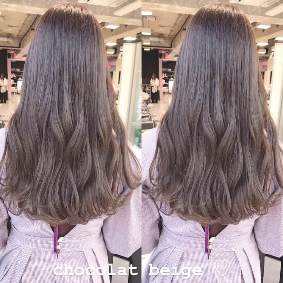 佃加菜さんのインスタグラム写真 - (佃加菜Instagram)「chocolat beige ♡ グレー味を混ぜて品のあるショコラベージュ♡ 髪に清潔感と品はとっても大事✨」9月29日 1時14分 - tsukuda_kana
