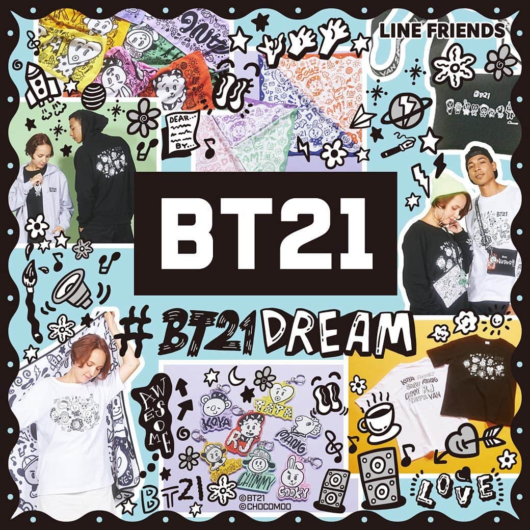 のインスタグラム：「#BT21DREAM﻿ POP UP STORE﻿ WEB SITE OPEN !!﻿ 👉https://box-popup.jp/﻿ ﻿ *Laforet HARAJUKU,TOKYO﻿ *Shinsaibashi OPA,OSAKA﻿ ﻿ #BT21 #BT21DREAM #Chocomoo #WHATISYOURDREAM」