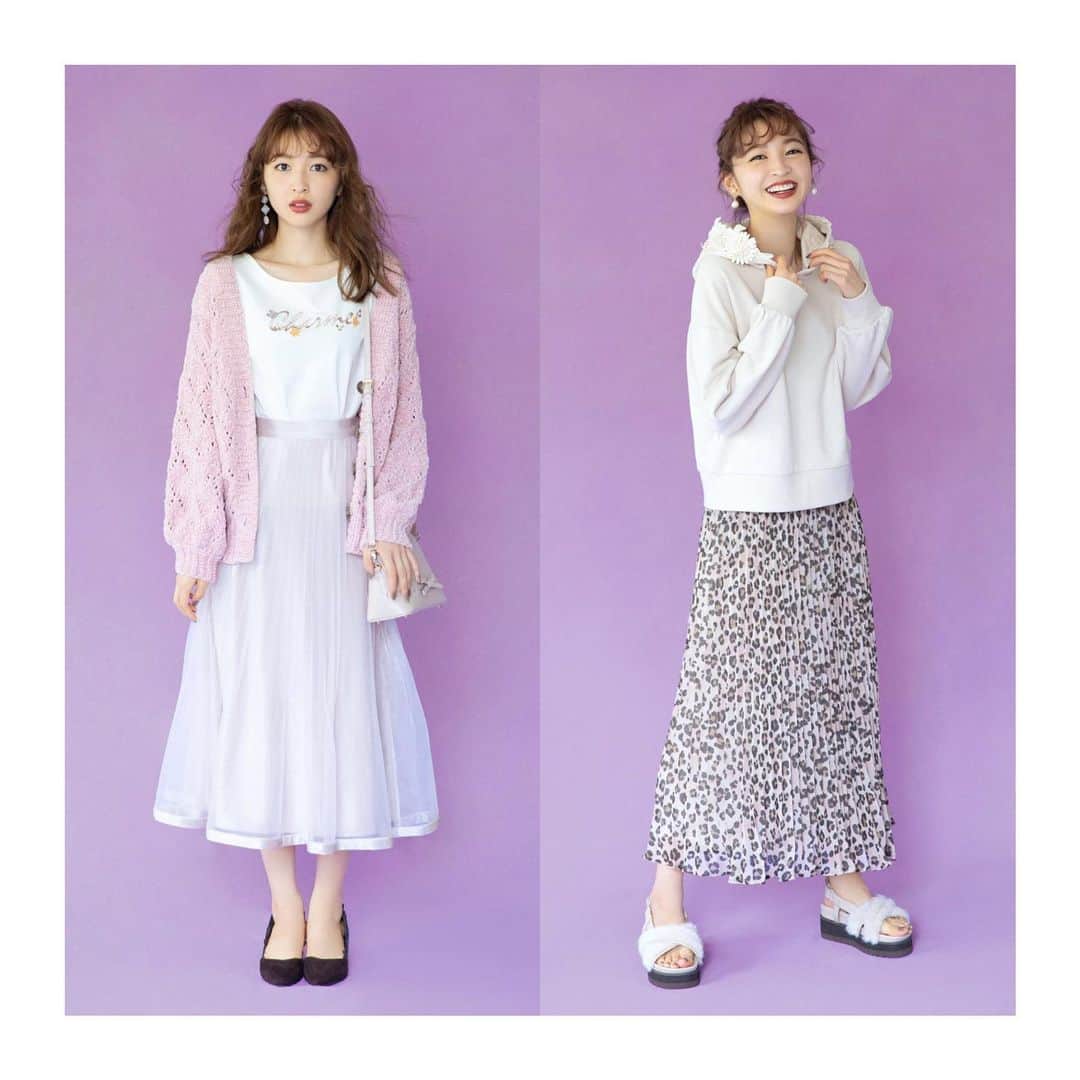 のインスタグラム：「・ ・ LUMINE EST LIMITED ITEMS ・ ・ 9/5(thu)〜 ［Left］ ✴︎cardigan×skirt set ¥18,000+tax ［Right］ ✴︎hoodie ¥10,000+tax ✴︎skirt ¥10,000+tax ・ ・ ・ #WILLSELECTION #ウィルセレクション  #上西星来 @seira_jonishi_tpd」