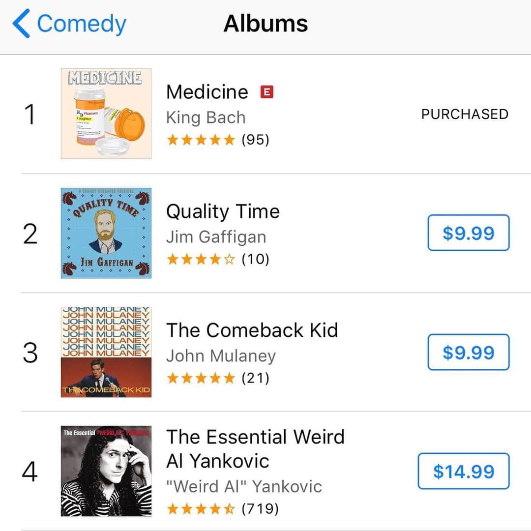 King Bachさんのインスタグラム写真 - (King BachInstagram)「YES YES WE MADE HISTORY!! WE ARE #1 Comedy Album in the world THE WHOLE WORLD!!! KEEP LISTENING AND SHARING!!! Thank y’all so much for streaming and downloading and listening! LOVE ALL OF YALL!!! Wow!! 🔥🔥🔥🔥🔥🔥🔥🔥🔥🔥🔥🔥 LINK IN BIO!!!」9月5日 11時23分 - kingbach