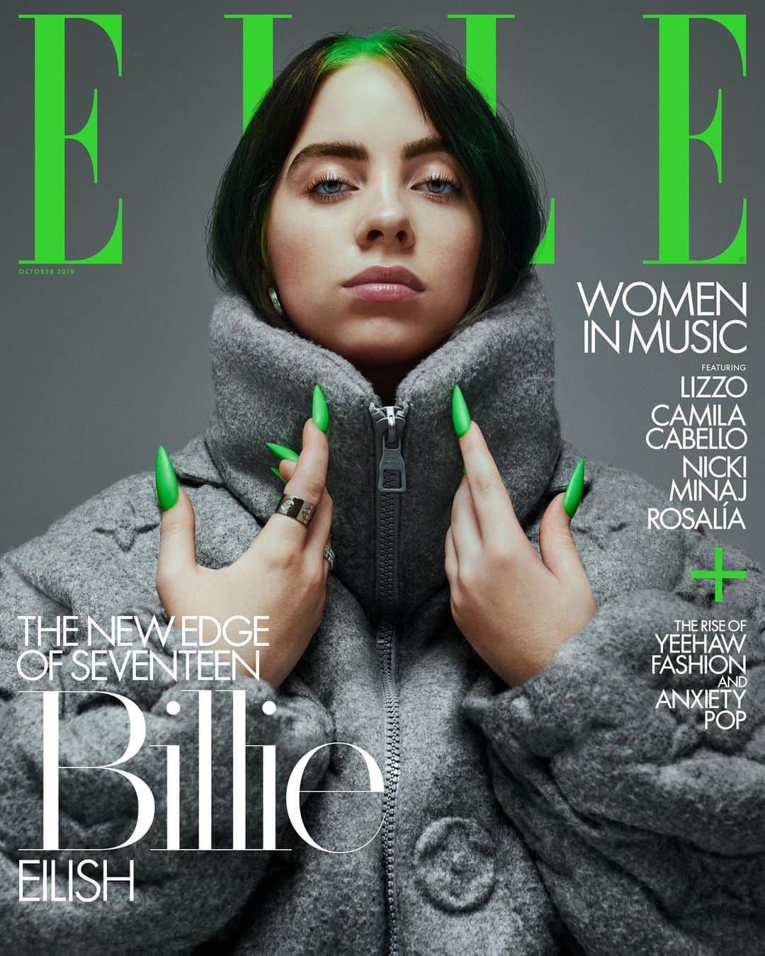ELLE Magazineさんのインスタグラム写真 - (ELLE MagazineInstagram)「“I’ve gotten to a point where I’m finally okay,” @billieeilish told ELLE for our Women in Music issue. “It’s not because I’m famous. It’s not because I have a little more money. It’s so many different things: growing up, people coming into your life, certain people leaving your life. For anybody who isn’t doing well, it will get better. Have hope. I did this shit with fame riding on my shoulders. Being famous is great, but it was horrible for a year. Now I love what I do, and I’m me again. The good me. And I love the eyes on me.” Link in bio for the full #ELLEWIM cover story.⁣ ⁣ ELLE October 2019:⁣ Editor-in-chief: @ninagarcia⁣ Cover star: @billieeilish⁣ Written by: @evebarlow⁣ Photographer: @yvanfabing⁣ Stylist: @annatrevelyan⁣ Wearing: @louisvuitton, @cartier⁣ Hair: @tammyyi⁣ Makeup: @robrumseymua⁣ Manicure: @jolene.b.nails⁣ Set Design: Bryan Porter at Owl & the Elephant @daysofourslides」9月5日 21時24分 - elleusa