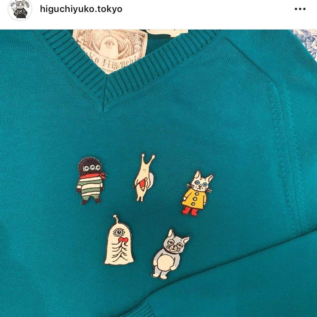 ヒグチユウコさんのインスタグラム写真 - (ヒグチユウコInstagram)「そろそろ秋の準備。カーディガン、セーター、くつしたなど準備してます。ニューな5ひきも加わりました！店舗ではセーターやカーディガンの受付始めておりますが、オンラインでも準備でき次第始めます。 #ボリス雑貨店」9月5日 16時50分 - yukohiguchi3