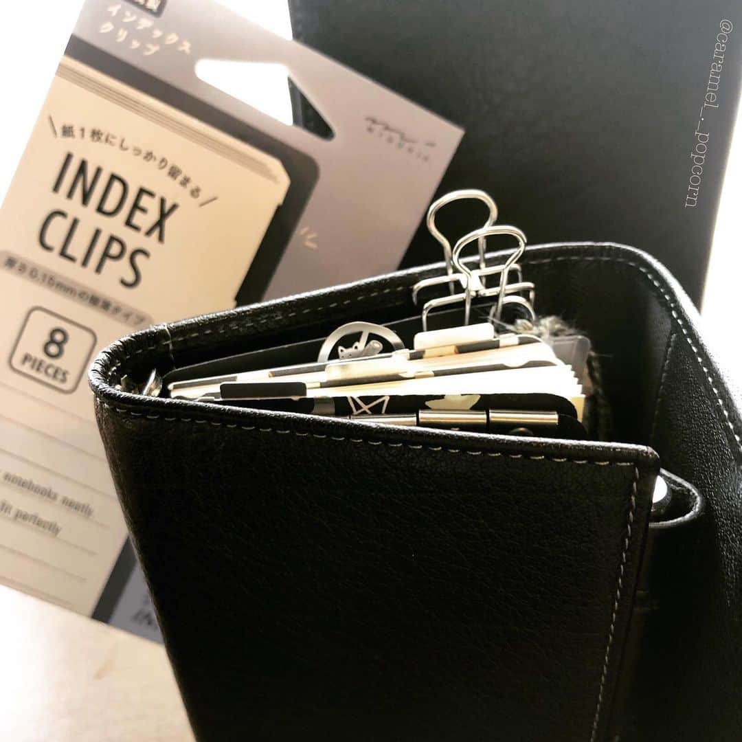 のインスタグラム：「最近のイチオシ便利アイテム #indexclips デザインペーパー、クラフトペーパーに留めるだけで簡単ディバイダーの出来上がり☻︎ チラッとしか見えないので、しっかり見えるのがいい！という場合はよくご検討くださいね⚠︎ ・ ・ ・ ・ #ライフオーガナイザー #📓ライフオーガナイザー #アシュフォード #システム手帳 #手帳カバー #M5 #マイクロ5 #マイクロ5穴 #手帳 #手帳の中身 #インデックスクリップ #diary #925lifeorganizer  #ASHFORD #planner #lifeorganizer ・ ・ ・」