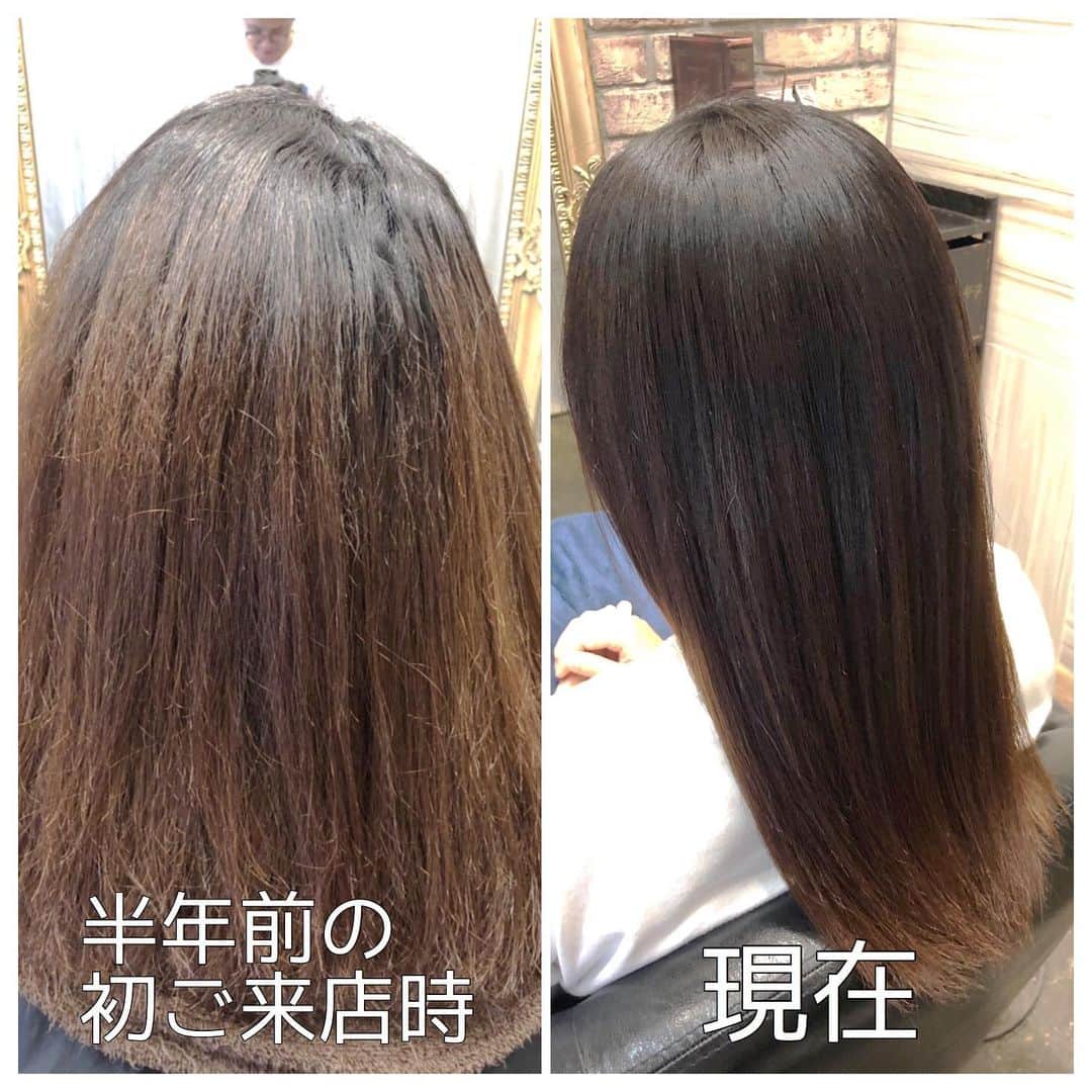 チダヨシヒロのインスタグラム：「ビビリ毛を完全修正✨﻿ 半年感かけてなんとか綺麗な髪になりました😭✨﻿ ﻿ ビビリ毛もかなり重度でしたが、綺麗になってよかったです☺️﻿ 諦めなければ髪は必ず綺麗になる😍﻿ ﻿ 【こんなお悩みをお持ちの方はぜひご連絡ください😊】﻿ ✂︎髪をキレイに改善していきたい✨﻿ ✂︎『髪の毛キレイだね』って褒められたい✨﻿ ✂︎美容室でトリートメントをしても、いつもすぐ落ちてしまう😭﻿ ✂︎ものすごくキレイな縮毛矯正をしてみたい✨ ﻿ ✂︎アホ毛・毛羽立ちを抑えたい😭﻿ ✂︎ツヤのある髪にしたい✨﻿ ✂︎ダメージが気になる😭﻿ ﻿ なんでもご相談ください⭐️﻿ ﻿ インスタグラムを見て髪質改善や美髪縮毛矯正で ご来店される方が都外からもかなり増えてきております😊 気になる方はこちらの僕の美髪シリーズもご覧下さい✨﻿ ↓↓↓ 『 #チダヨシヒロの髪質美人 』 ﻿ ﻿ 【予約空き状況】﻿ 9/6 10:00 14:00﻿ 9/7 満席﻿ 9/8 満席﻿ 9/11 満席﻿ 9/12 12:30以降﻿ 9/13 15:00﻿ 9/14 14:30以降﻿ 9/15 18:00﻿ 9/18 10:00以降﻿ 9/19 10:00以降﻿ 9/20 12:00 カットのみ カラーのみ 16:00﻿ 9/21 18:00﻿ 9/22 10:00 17:30﻿ 9/25 15:00以降﻿ 9/26 10:00以降﻿ 9/27 10:00以降﻿ 9/28 満席﻿ 9/29 10:00﻿ ﻿ ﻿ ご予約・ご相談はトップURLにあるLINE@からかDM、またはネット予約よりご連絡くださいね✨﻿ 9月はまだ空きがあります😊﻿ ﻿ 【オンラインカウンセリング実地中】﻿ 無料でオンラインカウンセリングを実施しておりますので髪のお悩みやご相談などがありましたらDMまたプロフィールURLからのLINE@より24時間365日受付ております😆﻿ ﻿ 髪にお悩みの方を1人でも多く綺麗になって欲しいという僕の気持ちの表れです🙇﻿ ﻿ 【メニュー】﻿ カット¥7000 髪質改善002¥10000（カラー・縮毛矯正・パーマと併用すれば¥5000） 美髪カラー¥7000〜 美髪縮毛矯正¥20000〜﻿ カットをされない方はシャンプー・ブロー代¥3000頂きます🙇﻿ メニューも沢山ご用意ありますので、料金と合わせて、プロフィールのURLからご確認ください😊﻿ ﻿ 完全予約マンツーマン制のヘアサロン﻿ 【メルリヘアリビング】﻿ 📮東京都世田谷区用賀3-6-15細井ビル1F﻿ ﻿ ﻿ ﻿ #縮毛矯正﻿ #髪質改善トリートメント﻿ #縮毛矯正失敗﻿ #自然な縮毛矯正﻿ #ビビり毛修正﻿ #髪質改善ストレート﻿ #髪質改善縮毛矯正﻿ #髪質改善カラー﻿ #縮毛矯正東京﻿ #縮毛矯正専門店﻿ #美髪になりたい﻿ #キレイな髪﻿ #綺麗な髪﻿ #髪の毛サラサラ﻿ #髪をきれいにする美容室﻿ #用賀﻿ #桜新町﻿ #くせ毛﻿ #毛髪改善﻿ #ダメージ改善﻿ #縮毛矯正上手い﻿ #枝毛﻿ #ビビり毛﻿ #アホ毛﻿ #ヘアケア美容師﻿ #扱いやすい髪﻿ #髪の悩み﻿ #髪を綺麗にしたい﻿ #レア髪﻿」