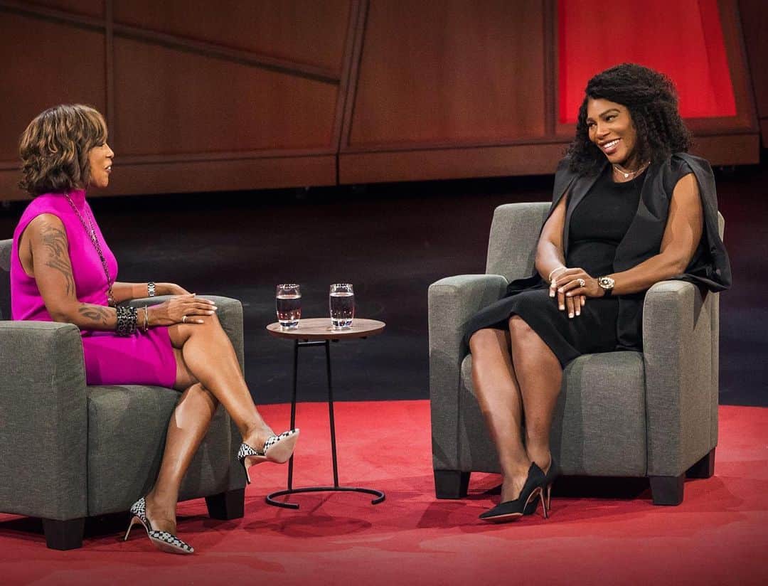 TED Talksのインスタグラム：「At #TED2017, tennis superstar Serena Williams sat down with journalist Gayle King to share a warm, mischievous conversation about her life, love, wins and losses. “Winning for me is super-addictive. I feel like once you experience it, you always want to get that feeling again,” Serena says. “When I won my first championship, I was only 17 years old, but I never forgot that feeling. Every time I win one, I want to reach that feeling of [my] first championship.” Visit the link in our bio to watch the full interview. #SerenaWilliams」