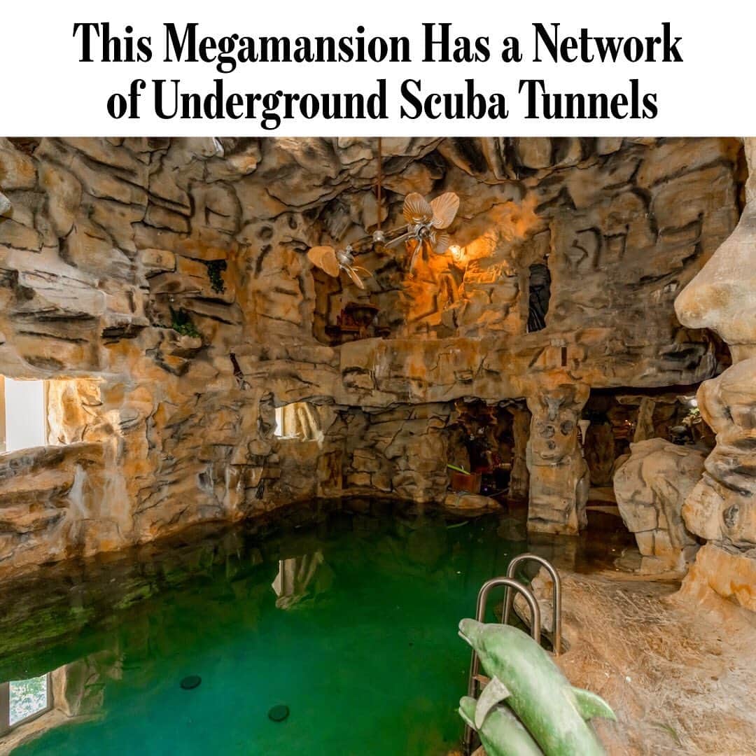 Wall Street Journalさんのインスタグラム写真 - (Wall Street JournalInstagram)「This 18-acre estate outside Kansas City is a scuba diver's dream.⠀ ⠀ The house features a network of subterranean waterways, entered by grottoes and pop-up holes that lead to a 30-foot-deep pond designed for scuba diving.⠀ ⠀ Read more at the link in our bio.⠀ ⠀ 📷: Crown Realty」9月6日 20時01分 - wsj