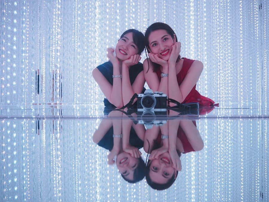 野口真未のインスタグラム：「久しぶりに かなちゃんと👭💖 #チームラボ #ミス栃木」