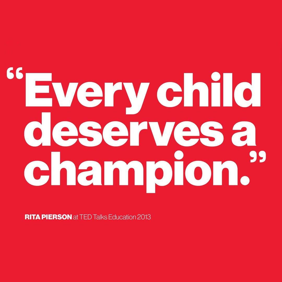 TED Talksのインスタグラム：「Have you ever had a teacher who really believed in you, who made you feel like you could do anything? In her inspiring #TEDTalk, educator Rita Pierson says, “Every child deserves a champion, an adult who will never give up on them, who understands the power of connection, and insists that they become the best that they can possibly be.” So, whether you’re headed back to school this fall or haven’t stepped into a classroom in years, you deserve to receive support and encouragement, too. Let us help you find the perfect TED Talk to lift you up. Click the link in our bio for more.」