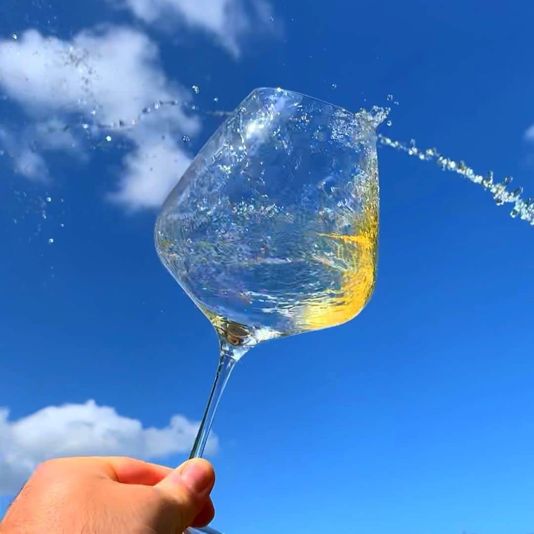 イタレッセさんのインスタグラム写真 - (イタレッセInstagram)「Our masterclass 90 in all its beauty enhanced by the golden reflections of the wine and the blue sky! An image that recalls our commitment to create professional products that combine innovation, creativity, and design, but also to look to the future and respect the environment. Cheers!  #msterclass90 #italesse #professional #glassware #senses #emotions #aromas #creativity #innovation #design #wineglasses #wine #tasting #chardonnay #gold #bluesky #colors #future #environment #bellavita #sommelier #sommlife #cheers」9月7日 0時04分 - italesse