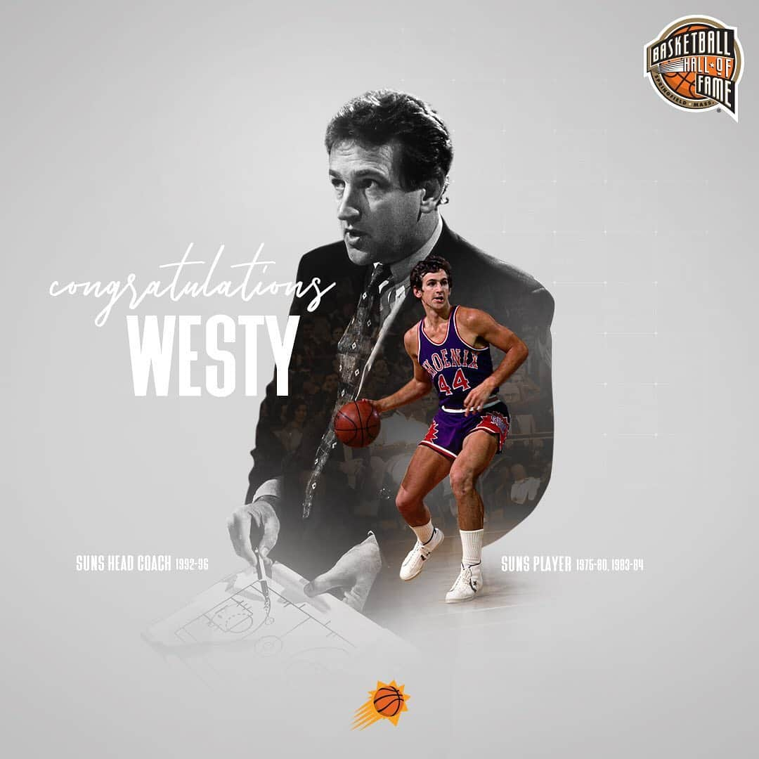 フェニックス・サンズさんのインスタグラム写真 - (フェニックス・サンズInstagram)「✔️1974 NBA Champion ✔️Five-time All-Star ✔️Four-time All-NBA ✔️Two-time Final Appearances with Suns . 👏 Congrats, Westy!  @hoophall | #19HoopClass」9月7日 10時57分 - suns