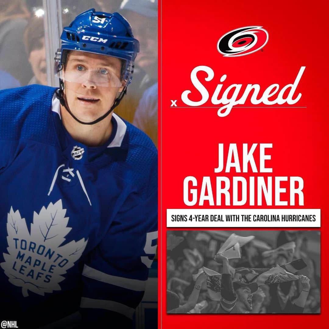 NHLさんのインスタグラム写真 - (NHLInstagram)「The @canes have landed Jake Gardiner (@jgardiner272). 🖊️」9月7日 3時13分 - nhl
