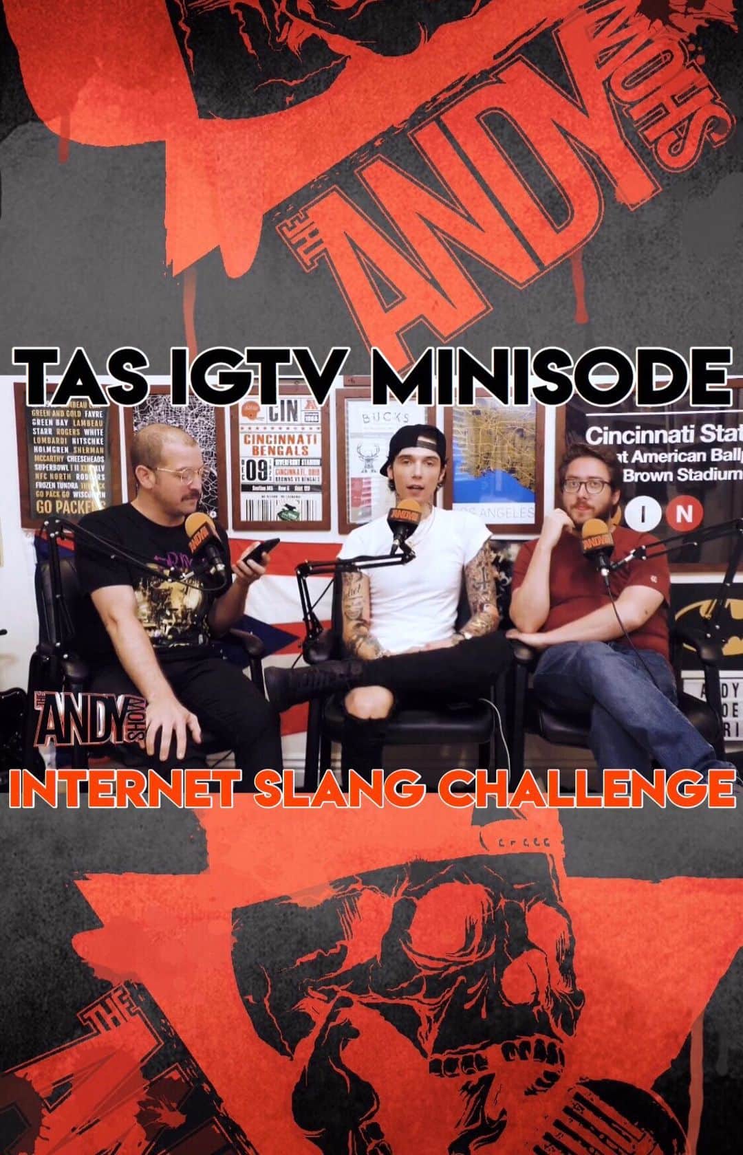 アンディー・ビアーザックのインスタグラム：「This week @flandangerous and I test our knowledge of the current internet slang! Spoiler: we don’t know anything. Head to www.theandyshow.tv to subscribe to our weekly full length podcast!」
