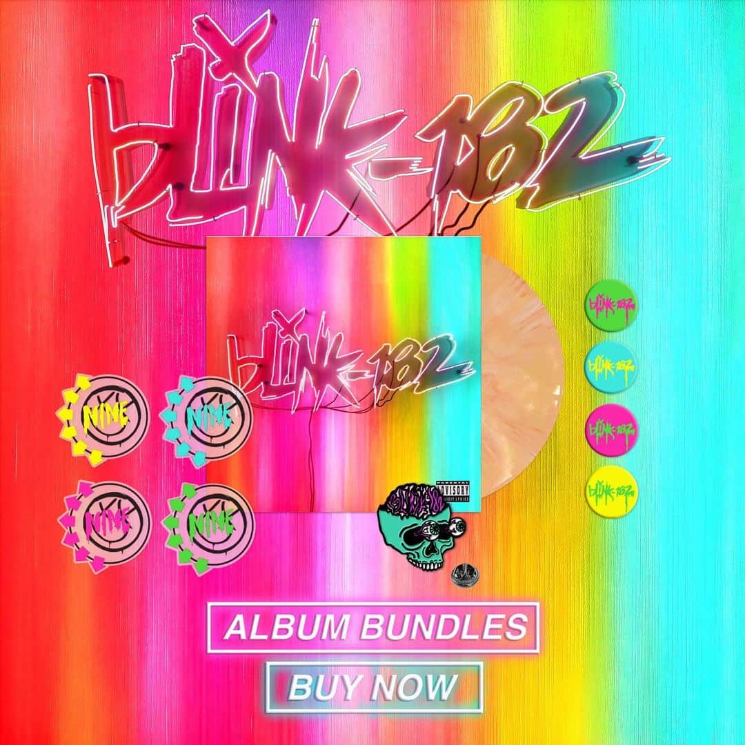 blink-182さんのインスタグラム写真 - (blink-182Instagram)「NINE drop #3 has arrived with 3 new merch bundles and a limited run of orange vinyl available for a short time. Available now at blink182.com」9月7日 5時59分 - blink182