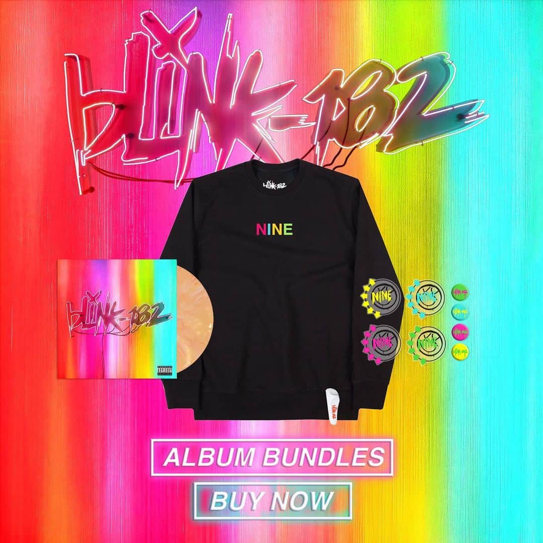 blink-182さんのインスタグラム写真 - (blink-182Instagram)「NINE drop #3 has arrived with 3 new merch bundles and a limited run of orange vinyl available for a short time. Available now at blink182.com」9月7日 5時59分 - blink182