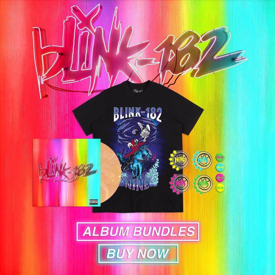 blink-182さんのインスタグラム写真 - (blink-182Instagram)「NINE drop #3 has arrived with 3 new merch bundles and a limited run of orange vinyl available for a short time. Available now at blink182.com」9月7日 5時59分 - blink182