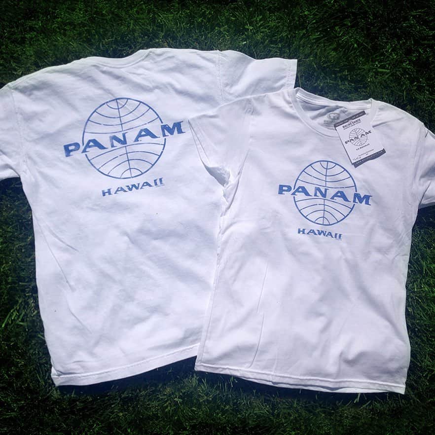 マリブシャツのインスタグラム：「😎New Pan Am Air Reverse men's & women's Ts available online! 😍 Shop link in bio!」