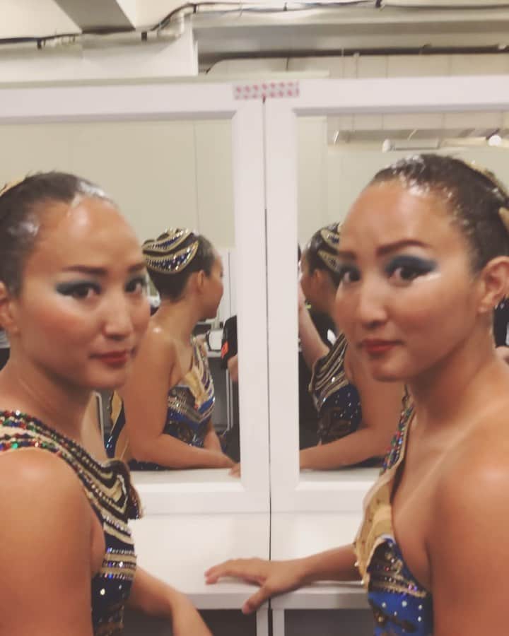 木村真野のインスタグラム：「#maybelline #mackup #artisticswimming #twins #waterploof @maybelline」