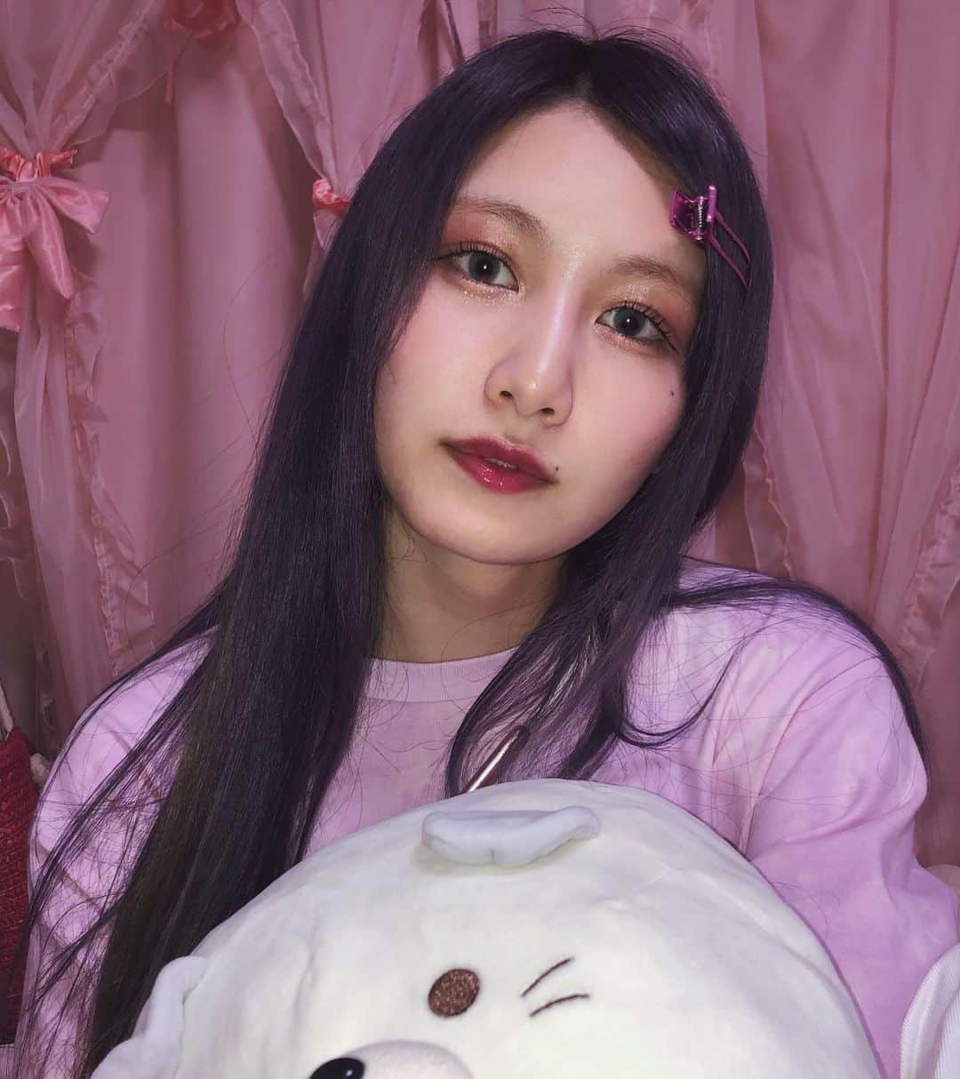 仮眠玲菜のインスタグラム：「💕purple💜  #パープルカラー  #派手髪  #ロングヘア」