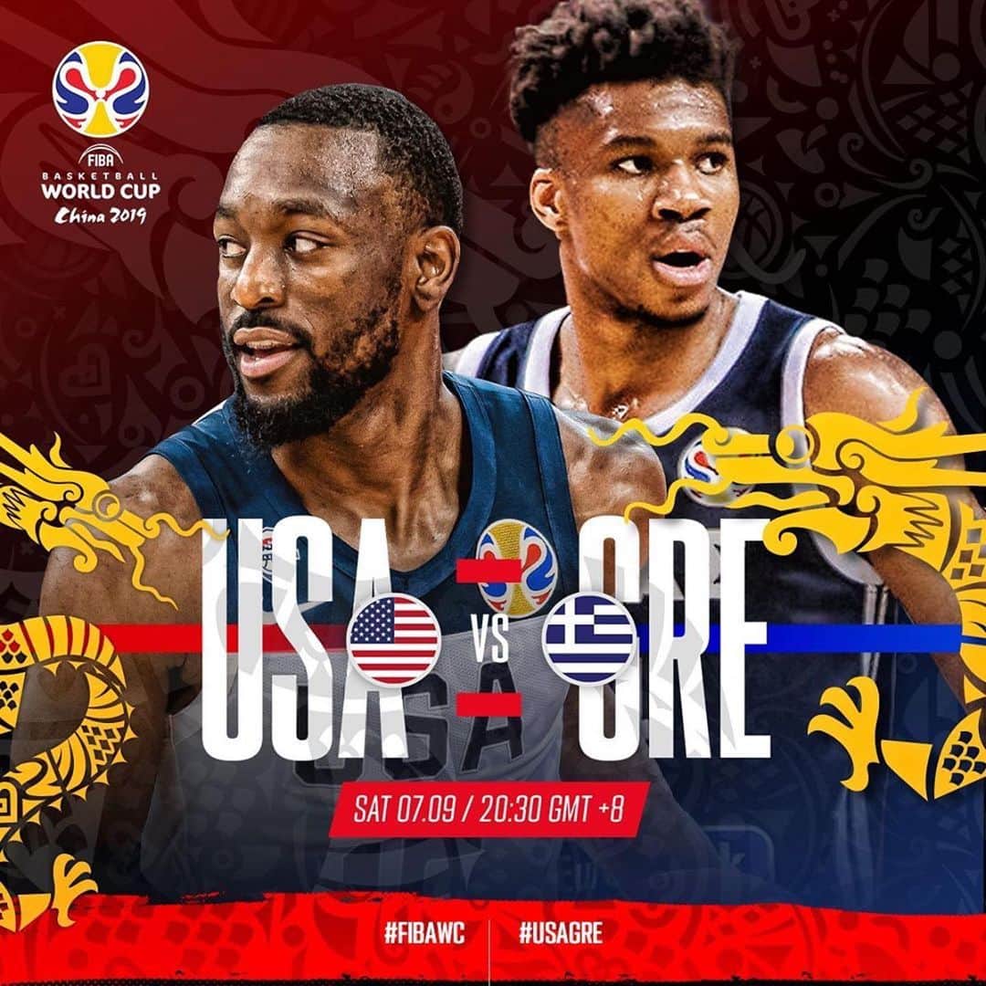 NBAさんのインスタグラム写真 - (NBAInstagram)「🇺🇸⚔🇬🇷 Watch out World, and get ready for an epic battle! Who you got? #USAGRE #FIBAWC (repost @fibawc)」9月7日 17時51分 - nba
