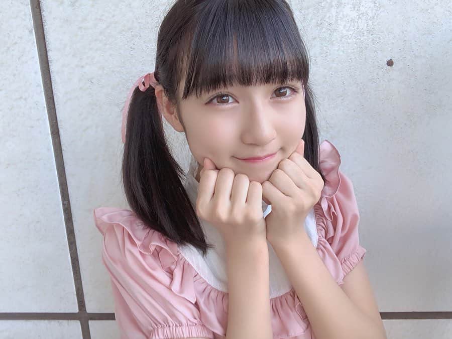 今村麻莉愛のインスタグラム：「. 💓💓💓 ･ #みんなが好きそうなやつ  #久しぶりにツインテールした  #恥ずかしかったから可愛いって言って #HKT48  #今村麻莉愛」