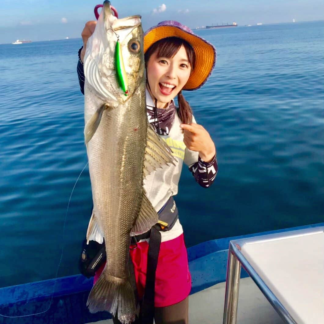 井上直美さんのインスタグラム写真 - (井上直美Instagram)「私が1番好きな釣り&魚はシーバスだよん♡釣りがハマったキッカケもシーバス。だーいすき♡  #釣り  #釣りガール  #シーバス  #ボートシーバス  #東京湾  #テイルウォーク  #サンヨーナイロン  #ニコデザインオフィス  #ラビット90  #イチカワフィッシング  #5150products」9月7日 21時16分 - naochingyo