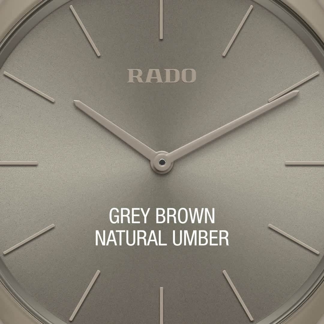 のインスタグラム：「Grey Brown Natural Umber is balanced and aesthetically appealing. It lets you choose whether you want to blend in or stand out. Show your true colours! Learn more about the collection at the link in the bio. #MasterOfMaterials #TrueThinline #RadoColours」